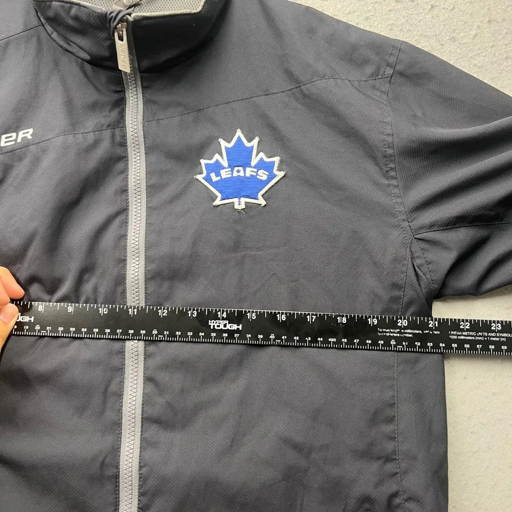 Bauer Toronto Maple Leafs Jacket Youth XL Black Full Zip Windbreaker Hockey 1872